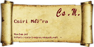 Csiri Míra névjegykártya